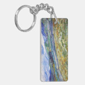 背景の山が付いている小麦畑 キーホルダー (正面左)