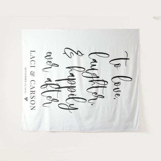 背景の後ずっと楽しく笑い結婚を愛する タペストリー (正面(横))