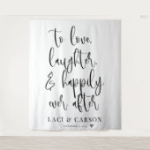 背景の後ずっと楽しく笑い結婚を愛する タペストリー (正面)