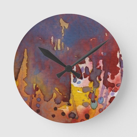 背景の水彩画8 ラウンド壁時計 (正面)