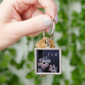 背景の水彩画 キーホルダー (手)