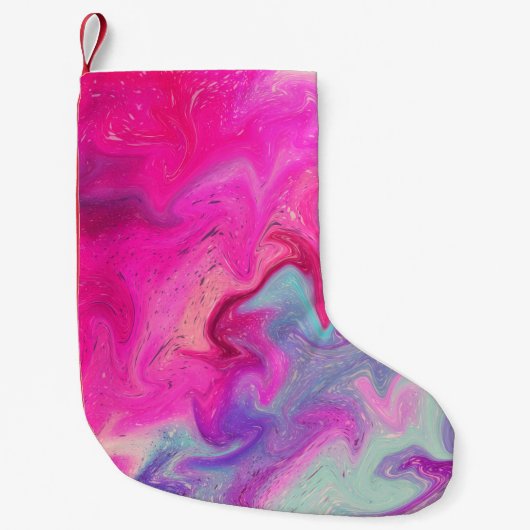 背景の混絵を描在 スモールクリスマスストッキング (正面)