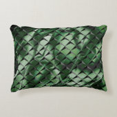 背景の濃い緑のイメージと3Dマスをミックス アクセントクッション (正面)