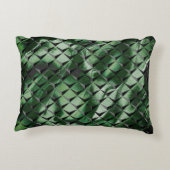 背景の濃い緑のイメージと3Dマスをミックス アクセントクッション (裏面)