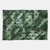背景の濃い緑のイメージと3Dマスをミックス キッチンタオル (横)