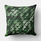 背景の濃い緑のイメージと3Dマスをミックス クッション (裏面)