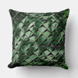 背景の濃い緑のイメージと3Dマスをミックス クッション