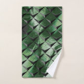 背景の濃い緑のイメージと3Dマスをミックス バスタオルセット (ハンドタオル)