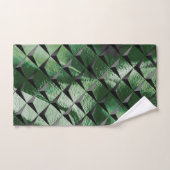 背景の濃い緑のイメージと3Dマスをミックス バスタオルセット (ハンドタオル)