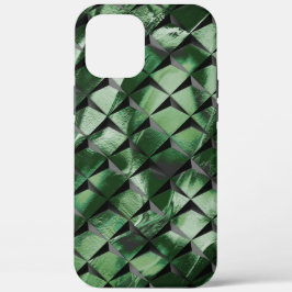 背景の濃い緑のイメージと3Dマスをミックス iPhone 12 PRO MAX ケース