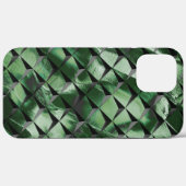 背景の濃い緑のイメージと3Dマスをミックス Case-Mate iPhoneケース (裏面 (横))