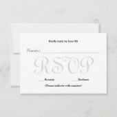 背景の灰色のタイプエラーRSVPの披露宴の応答カード 出欠カード (正面)