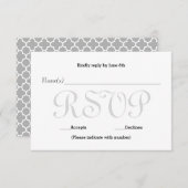 背景の灰色のタイプエラーRSVPの披露宴の応答カード 出欠カード (正面/裏面)
