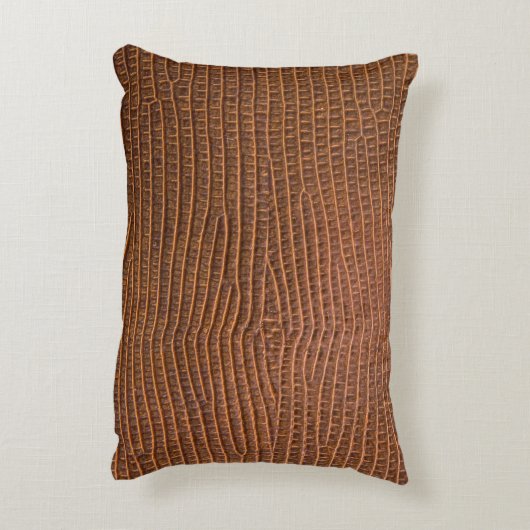 背景の生地、革、皮としての茶色の革 アクセントクッション (裏面(縦))