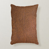背景の生地、革、皮としての茶色の革 アクセントクッション (正面(垂直))