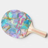 背景の白いスクリプト名、テキスト 卓球ラケット (横)