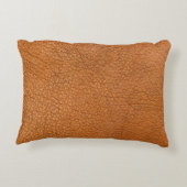 背景の皮の茶色のクローズアップ アクセントクッション (裏面)