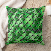 背景の緑がかったテクスチャと3D正方形を混ぜる クッション (ブランケット)