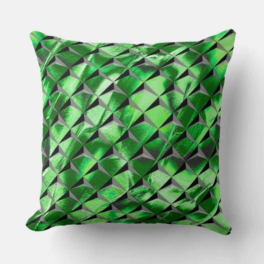 背景の緑がかったテクスチャと3D正方形を混ぜる クッション (正面)