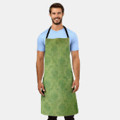 背景の緑のテンプレートテクスチャ エプロン (着用した状態)