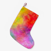 背景の色を混ぜた三角形パターン。 abs スモールクリスマスストッキング (正面 (吊り時))