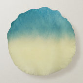背景の質の水彩画の紙 ラウンドクッション (裏面)
