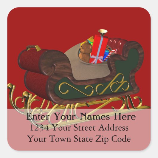 背景の選択クリスマス住所 シール (正面)