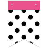 背景の黒い水玉模様及びピンクバンドを選びます バンティングフラッグ (第3の旗)