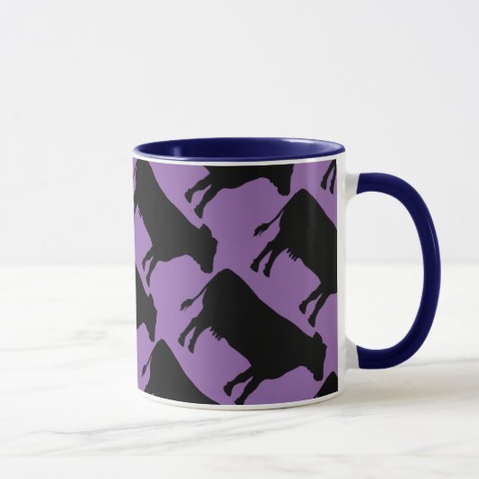 背景の黒い牛の変更 マグカップ (右)