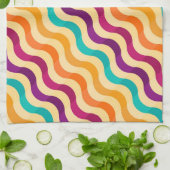 背景はとのレトロの2で縞で飾ります キッチンタオル (折り畳み)