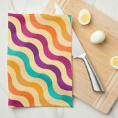 背景はとのレトロの2で縞で飾ります キッチンタオル (四つ折り)