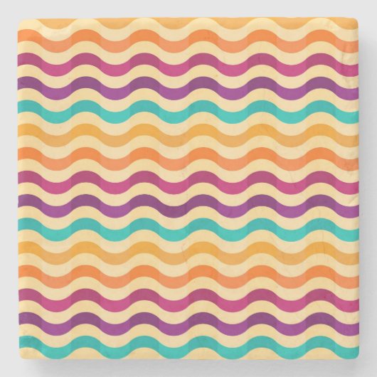 背景はとのレトロの2で縞で飾ります ストーンコースター (正面)