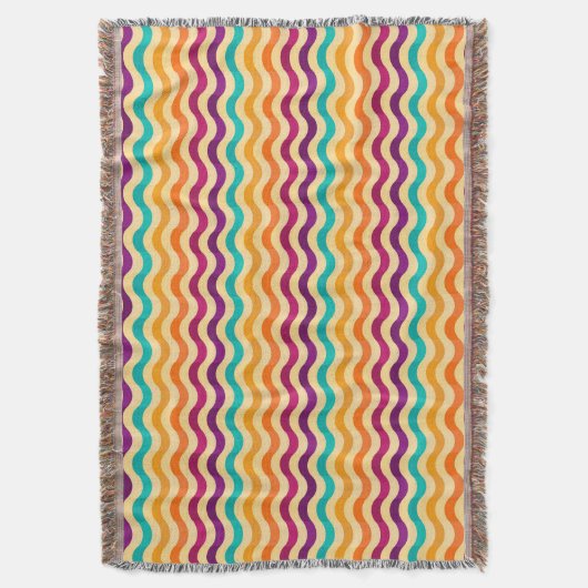 背景はとのレトロの2で縞で飾ります スローブランケット (正面縦)