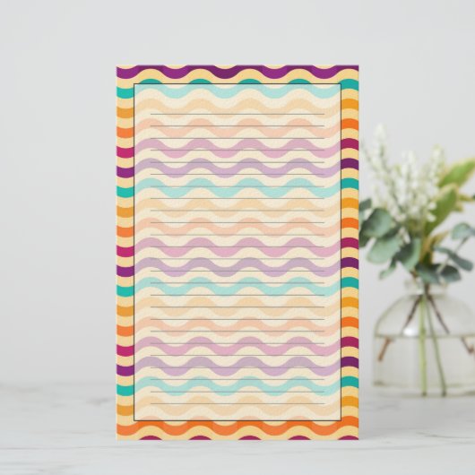 背景はとのレトロの2で縞で飾ります 便箋 (スタンド正面)