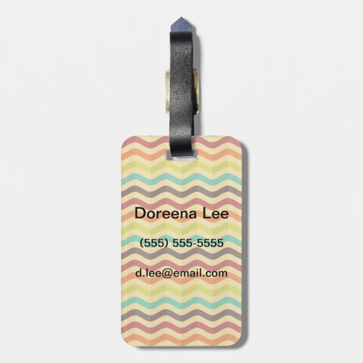 背景はとのレトロの4で縞で飾ります ラゲッジタグ (裏面縦)
