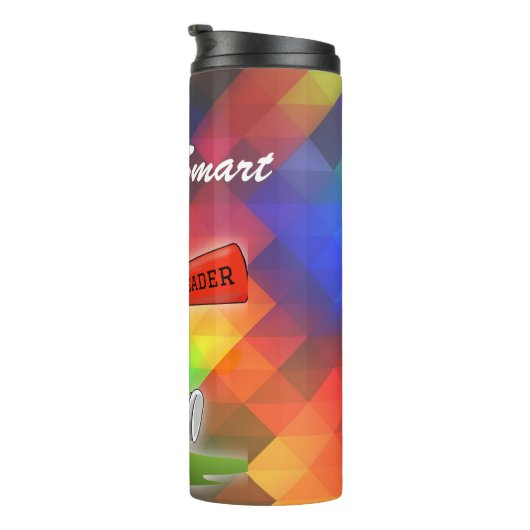 背景を個人用にカラフル設定したチアリーダー タンブラー (回転右)