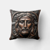 背景を持つイエスの彫られた華美ポートレート クッション (裏面)