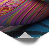 背景を持つイースター渦巻形の卵 ポスター (角)