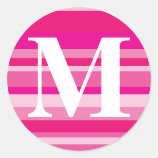 背景を持つカラフルモノグラストライプのム – M ラウンドシール