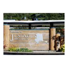 背景を持つジュノー・アラスカへようこそ