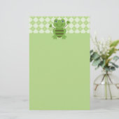 背景を持つスティックフィギュアアーガイルカエル 便箋 (スタンド正面)