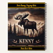 背景を持つダークウッドのムース彫刻 ノートブック (裏面)