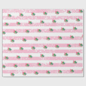 背景を持つ手書きサボテンストライプの数 ラッピングペーパー (フラット)