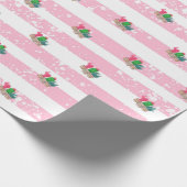 背景を持つ手書きサボテンストライプの数 ラッピングペーパー (角)