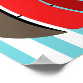 背景を持つ海賊デザインストライプの。 ポスター (角)