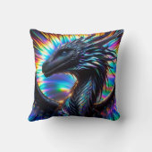 背景を持つ虹色鮮やか竜 クッション (裏面)