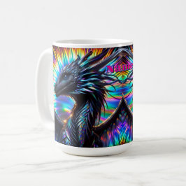 背景を持つ虹色鮮やか竜 コーヒーマグカップ
