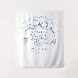 背景を描く前に何か青いブライダルシャワー タペストリー