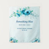 背景を描く前に何か青いブライダルシャワー タペストリー (正面)