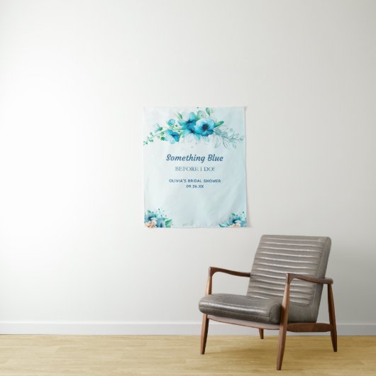 背景を描く前に何か青いブライダルシャワー タペストリー (インサイチュ)